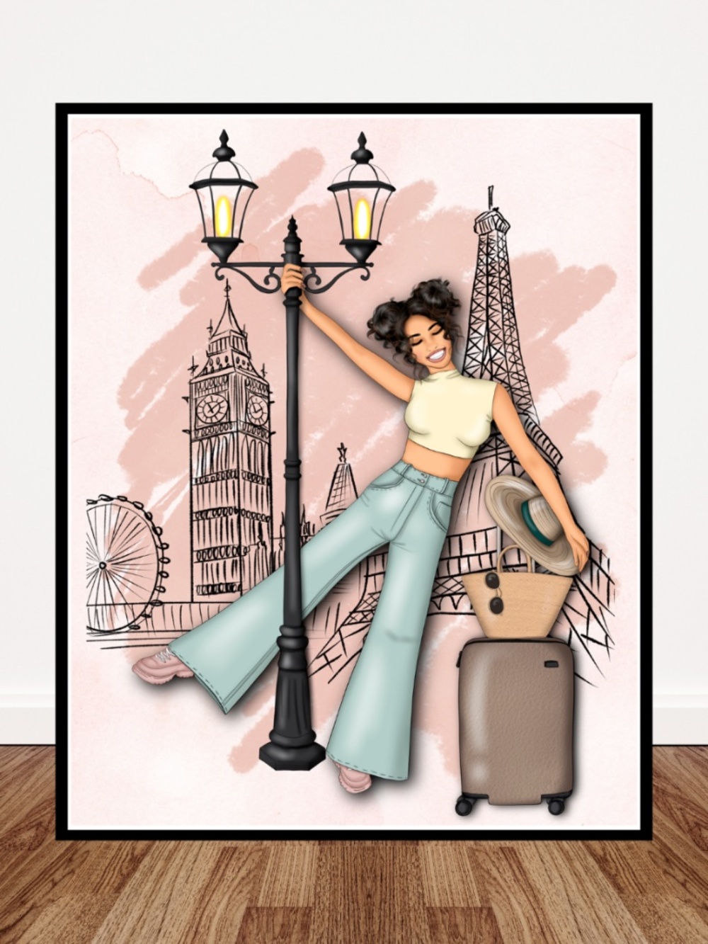 Travel Girl Wall Art Print